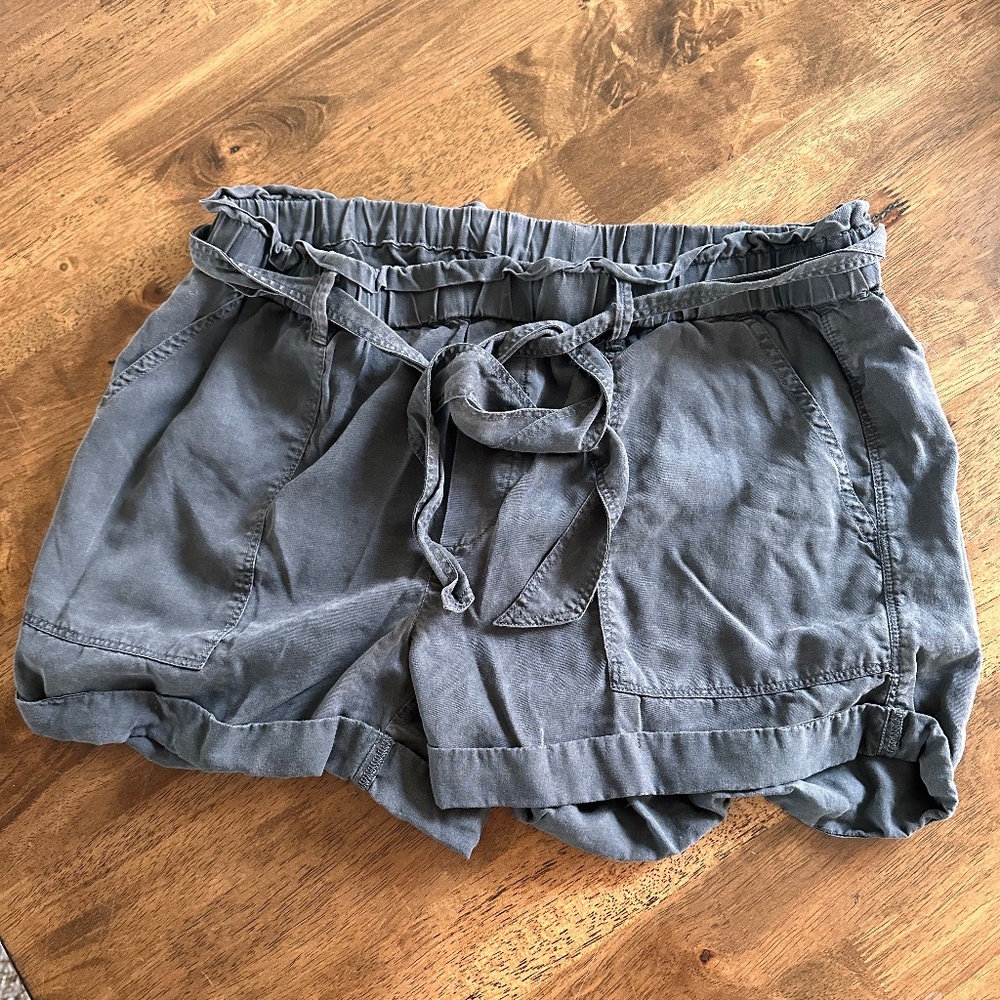 Aerie Gray Soft Comfort Tie Shorts